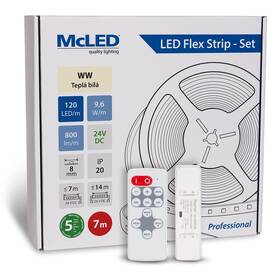 LED pásik McLED s ovládáním Nano - sada 7 m - Professional, 120 LED/m, WW, 800 lm/m, vodič 3 m (ML-126.840.60.S07002)