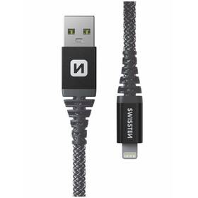 Kábel Swissten Kevlar USB/Lightning, 1,5 m (71543010) antracitová farba