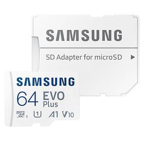 Pamäťová karta Samsung Micro SDXC EVO+ 64GB UHS-I U1 (130R)/30W + SD adaptér (MB-MC64KA/EU)