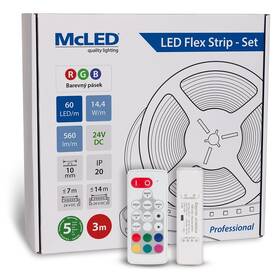 LED pásik McLED s ovládáním Nano - sada 3 m - Professional, 60 LED/m, RGB, 560 lm/m, vodič 3 m (ML-128.601.60.S03004)