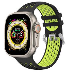 Remienok CubeNest Silicone Sport na Apple Watch 42/44/45/Ultra 49 mm (B01R1L02) čierny/žltý