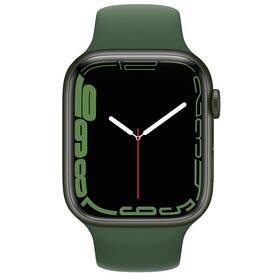 Inteligentné hodinky Apple Watch Series 7 GPS, 45mm púzdro zo zeleného hliníka - ďatelinovo zelený športový remienok (MKN73VR/A)