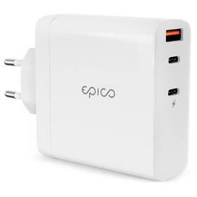 Nabíjačka do siete Epico USB, 2x USB-C, GaN 140W (9915101100142) biela