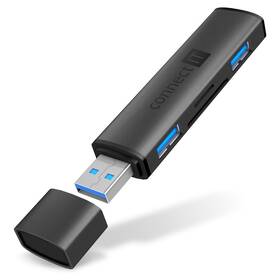 USB Hub Connect IT COMPACT 4v1 USB-A hub + čítačka kariet, USB-A/ 2x USB-A 3.0, 1x SD, 1x MicroSD (CHU-4060-AN) antracitová farba