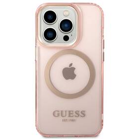 Kryt na mobil Guess Translucent MagSafe na Apple iPhone 14 Pro (GUHMP14LHTCMP) ružový