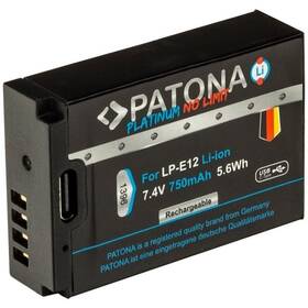 Batéria PATONA pre foto Canon LP-E12 750mAh Li-Ion Platinum, USB-C (1396)