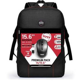 Batoh na notebook PORT DESIGNS Bundle Premium na 14/15.6" + Wireless Mouse (501901) čierny