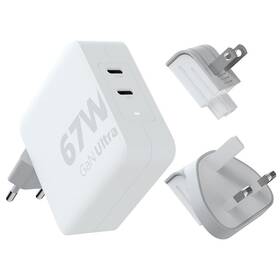 Nabíjačka do siete Xtorm GaN Ultra Travel 67 W + USB-C kábel (XVC2067) biela