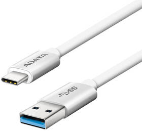 Kábel ADATA USB 3.1/USB-C, 1m, hliníkový (ACA3AL-100CM-CSV) biely