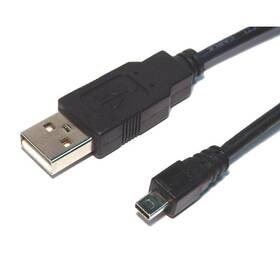 Kábel AQ Mini USB 8pin - USB 2.0 A kábel, M/M, 1,8 m (xaqcc65018) čierny