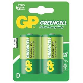 Batéria zinkochloridová GP Greencell D, R20, blister 2ks (B1241)