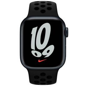 Inteligentné hodinky Apple Watch Nike Series 7 GPS, 45mm púzdro z polnočno atramentového hliníka antracitový / čierny športový remienok (MKNC3VR/A)