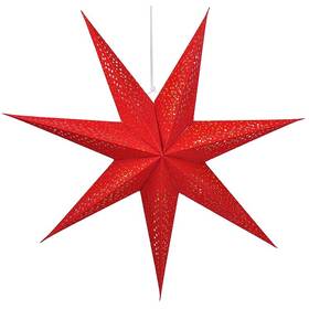 LED dekorácie Solight hviezda červená, závesná, 60cm, 20x LED, 2x AA (1V263)