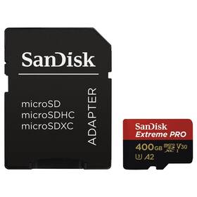 Pamäťová karta SanDisk Micro SDXC Extreme Pro 400GB UHS-I U3 (170R/90W) + adaptér (SDSQXCZ-400G-GN6MA)