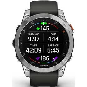 GPS hodinky Garmin epix Glass - Silver/Gray Silicone Band (010-02582-01)
