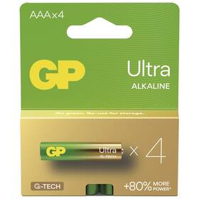 Batéria alkalická GP Ultra AAA (LR03), 4 ks (B02114)