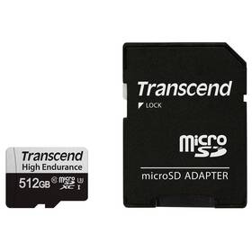 Pamäťová karta Transcend MicroSDXC High Endurance 512GB UHS-I U1 (95R/45W) + adaptér (TS512GUSD350V)