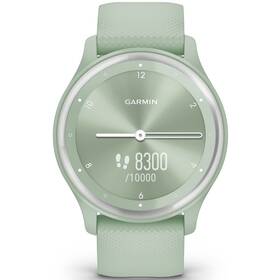 Inteligentné hodinky Garmin vívomove Sport - Silver/Cool Mint Silicone Band (010-02566-03)
