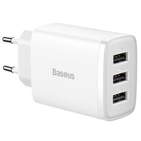 Nabíjačka do siete Baseus 3x USB, 17W (CCXJ020102) biela
