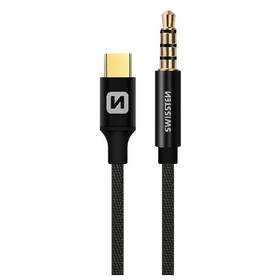 Kábel Swissten USB-C/Jack 3,5 mm, 1,5 m (73501303) čierny