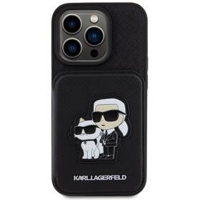 Kryt na mobil Karl Lagerfeld PU Saffiano Card Slot Stand Karl and Choupette na Apple iPhone 15 Pro (KLHCP15LSAKCSCK) čierny