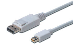 Kábel Digitus DisplayPort / Mini DisplayPort, 2m (AK-340102-020-W) biely
