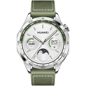 Inteligentné hodinky Huawei Watch GT 4 46 mm - Silver + Green Strap (55020BGV) - zánovný - 24 mesiacov záruka