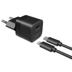 Nabíjačka do siete FIXED Mini USB-C PD 20W, MFI + Lightning kábel 1m (FIXC20M-CL-BK) čierna