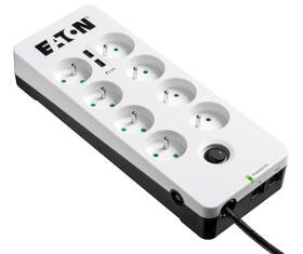 Prepäťová ochrana Eaton Protection Box 8 x zásuvka, 2x USB (PB8TUF) biela