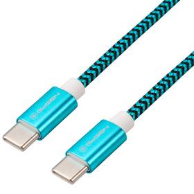 Kábel GoGEN USB-C / USB-C, 1m, opletený (USBCC100MM26) modrý