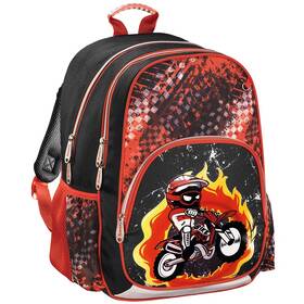 Školský batoh Hama Motorka (139086) čierna/červená