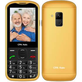 Mobilný telefón CPA Halo 28 Senior s nabíjecím stojánkem (CPA HALO 28 GOLD) zlatý