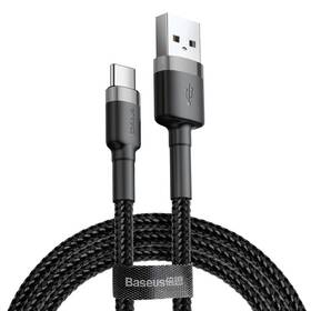 Kábel Baseus Cafule USB/USB-C, 3A, 1m (CATKLF-BG1) čierny/sivý