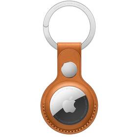 Apple AirTag kožená klíčenka - zlatohnědá