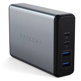 Nabíjačka do siete Satechi 108W Type-C MultiPort (1x USB-C PD, 2x USB 3.0, 1xQualcomm 3.0) (ST-TC108WM) sivá