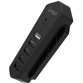 USB Hub iPega P5036 USB/USB-C pre PS5 6v1 čierny