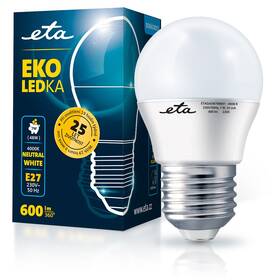 LED žiarovka ETA EKO LEDka mini globe 7W, E27, neutrální bílá (ETAG45W7NW01)