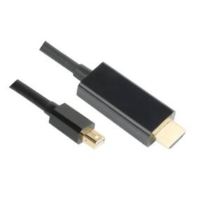 Kábel GoGEN HDMI/mini DisplayPort, 2m, pozlátený (MDPHDMI200MM01) čierny