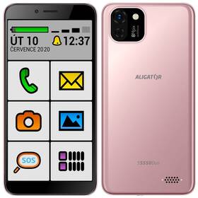 Mobilný telefón Aligator S5550 Senior (AS5550SENRG) ružový/zlatý