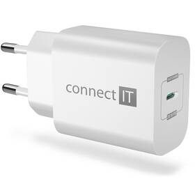 Nabíjačka do siete Connect IT Voyager2, 1× USB-C, 25W PD (CWC-2070-WH) biela