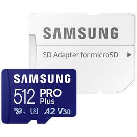 Pamäťová karta Samsung Micro SDXC PRO Plus 512GB UHS-I U3 (180R/130W + SD adapter (MB-MD512SA/EU)