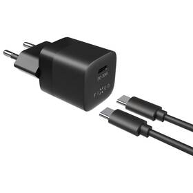 Nabíjačka do siete FIXED Mini 1x USB-C PD 30W + USB-C kábel 1m (FIXC30M-CC-BK) čierna