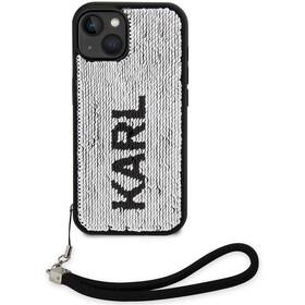 Kryt na mobil Karl Lagerfeld Sequins Reversible na Apple iPhone 14 (KLHCP14SPSQRKS) čierny/strieborný
