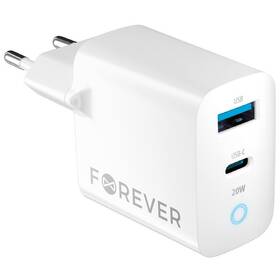 Nabíjačka do siete Forever TC-06-20AC PD QC 1x USB-C, 1x USB, 20W (GSM171394) biela