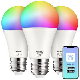 Inteligentná žiarovka Niceboy ION SmartBulb RGB E27, 9W, 3 ks (SC-E27-9W-triple-pack)