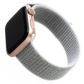 FIXED Nylon Strap na Apple Watch 42/44/45/49 mm - bielo-sivý