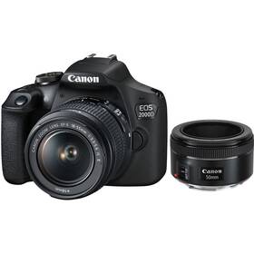 Digitálny fotoaparát Canon EOS 2000D + 18-55 IS II + 50 f/1.8 STM (2728C022AA) čierny