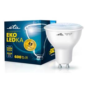 LED žiarovka ETA EKO LEDka bodová 7W, GU10, teplá bílá (ETAGU10W7WW01)