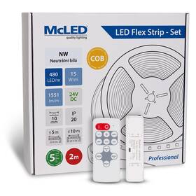 LED pásik McLED súprava 2 m + Prijímač Nano, 480 LED/m, NW, 1551 lm/m, vodič 3 m (ML-126.057.83.S02002)