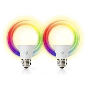 Inteligentná žiarovka Nedis SmartLife klasik, Wi-Fi, E27, 806 lm, 9 W, RGB / Teplá - studená biela, 2ks (WIFILRC20E27)
